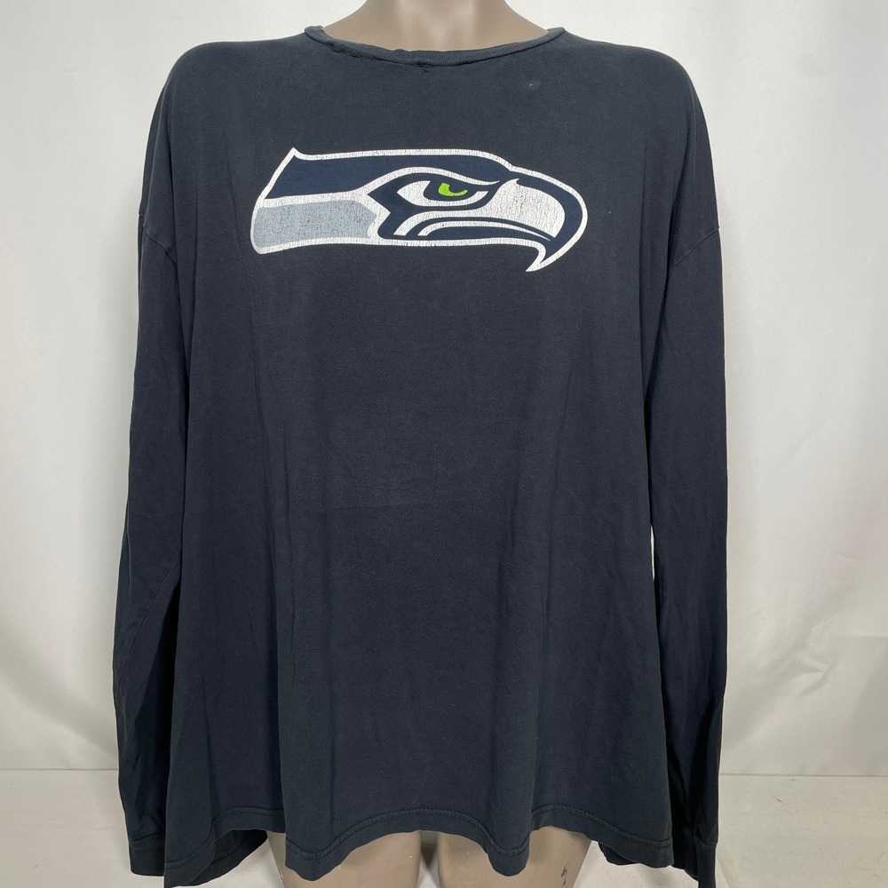 Seattle Seahawks NFL Football Starter Long Sleeve Navy Blue T-Shirt Women's XXL
